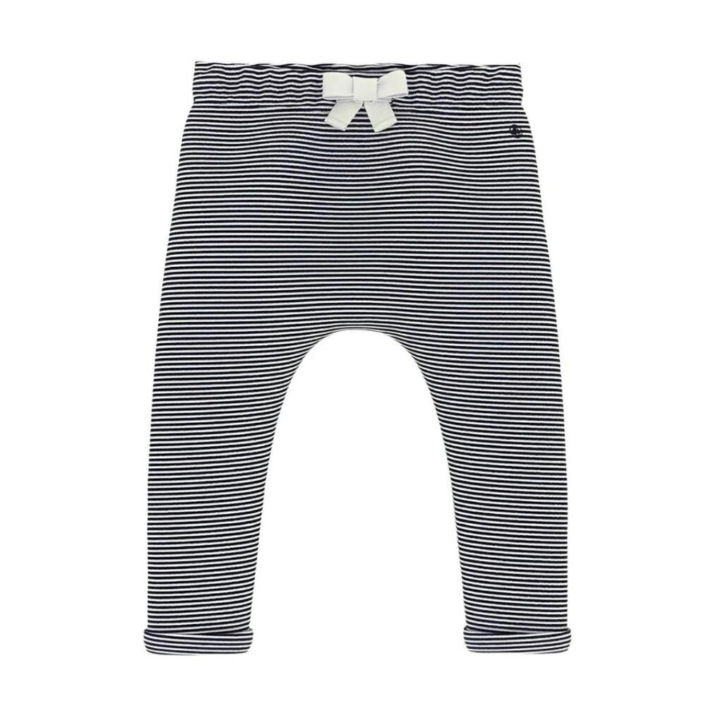 NEW PETIT BATEAU girl's striped pantalon leggings in blue